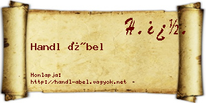 Handl Ábel névjegykártya
